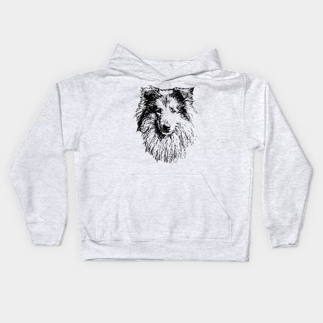 Rough Collie gift for Collie Owners Kids Hoodie by DoggyStyles